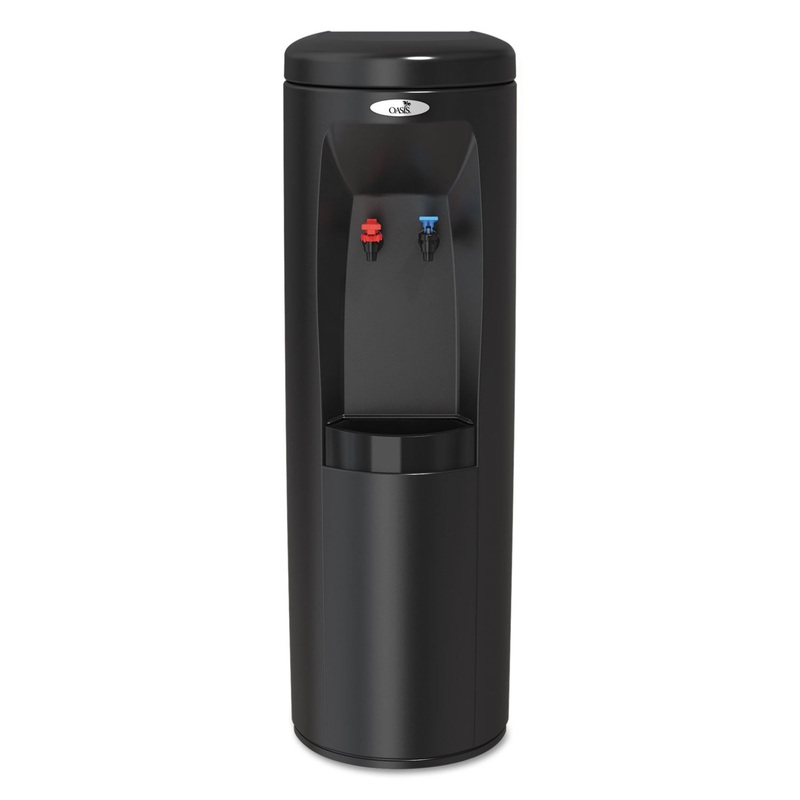 ATLANTIS FLOORSTAND HOT N COLD WATER COOLER, 177 OZ/COLD WATER PER HOUR; 270 OZ/HOT WATER PER HOUR, BLACK