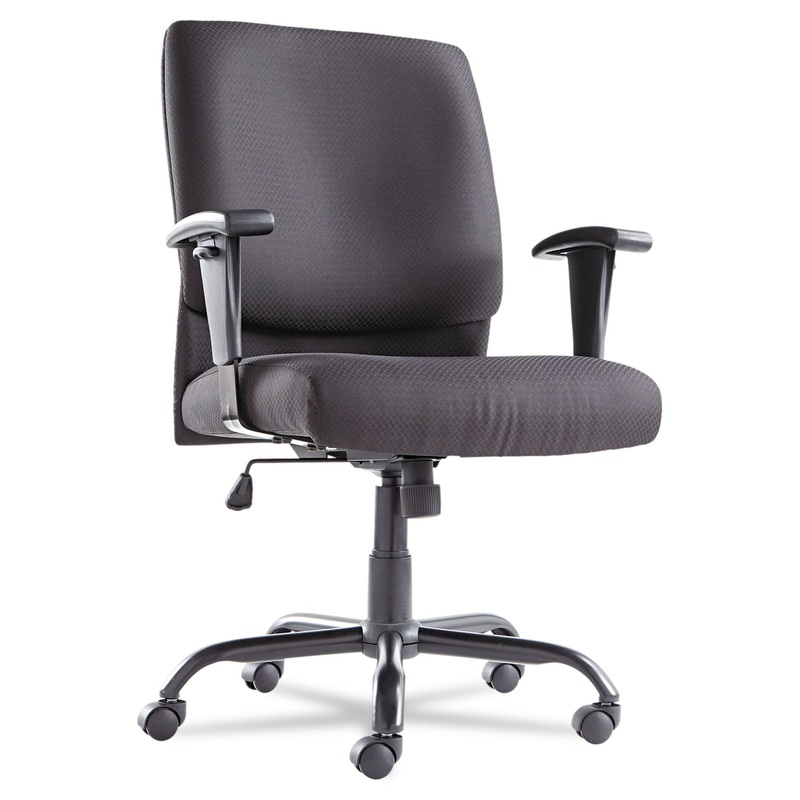 BIG AND TALL SWIVEL/TILT MID-BACK CHAIR, SUPPORTS UP TO 450 LBS., BLACK SEAT/BLACK BACK, BLACK BASE