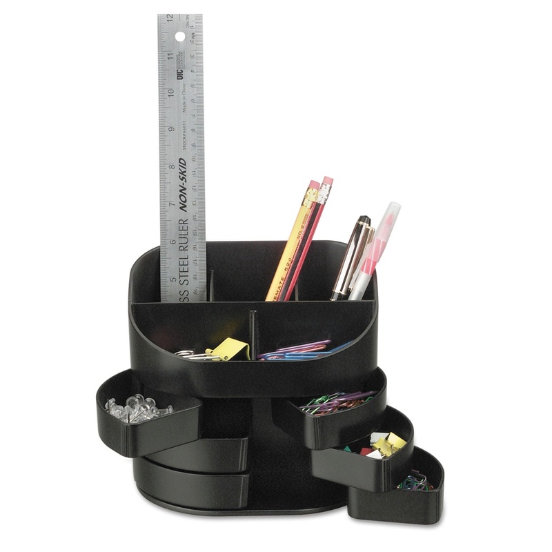 Double Supply Organizer, 11-Compartment, 6 1/2w X 4 3/4d X 5 3/4h, Black