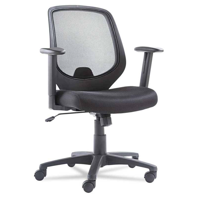 SWIVEL/TILT MESH MID-BACK CHAIR, SUPPORTS UP TO 250 LBS., BLACK SEAT/BLACK BACK, BLACK BASE