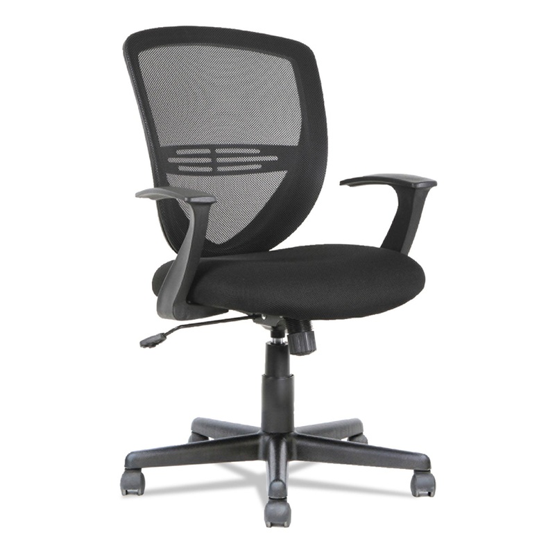 SWIVEL/TILT MESH MID-BACK TASK CHAIR, SUPPORTS UP TO 250 LBS., BLACK SEAT/BLACK BACK, BLACK BASE