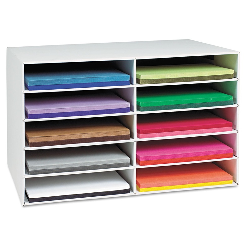 Classroom Construction Paper Storage, 10 Slots, 26 7/8 X 16 7/8 X 18 1/2