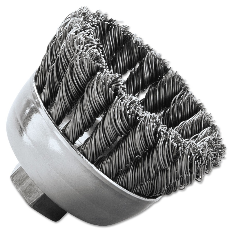 Sra-2 General-Duty Knot Wire Cup Brush, .020, 5/8-112, 3/4" Dia