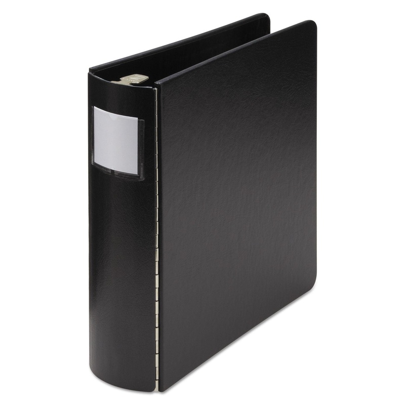 CASEBOUND ROUND RING BINDER, 3 RINGS, 2" CAPACITY, 8.5 X 11, BLACK