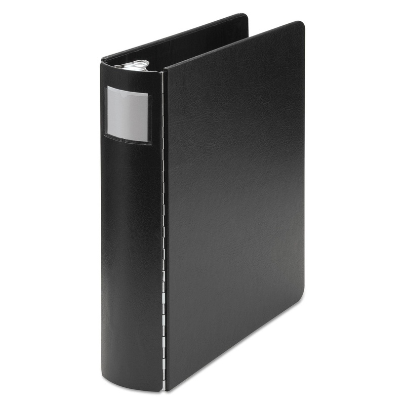 CASEBOUND ROUND RING BINDER, 4 RINGS, 2" CAPACITY, 8.5 X 14, BLACK