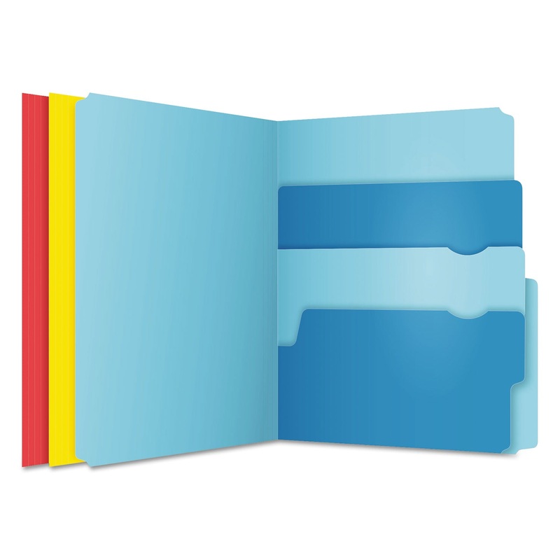DIVIDE IT UP FILE FOLDERS, 1/2-CUT TABS, LETTER SIZE, ASSORTED, 12/PACK