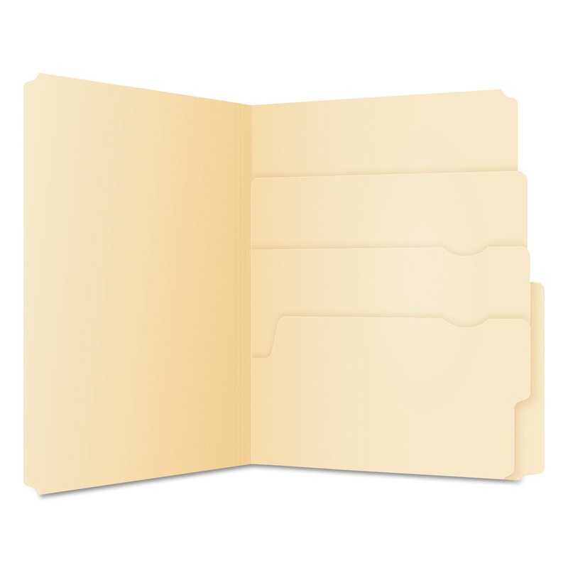 DIVIDE IT UP FILE FOLDERS, 1/2-CUT TABS, LETTER SIZE, MANILA, 24/PACK