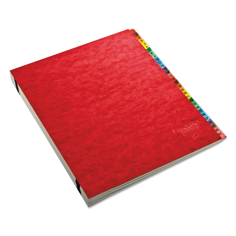 Expanding Desk File, A-Z, Letter, Acrylic-Coated Pressboard, Red