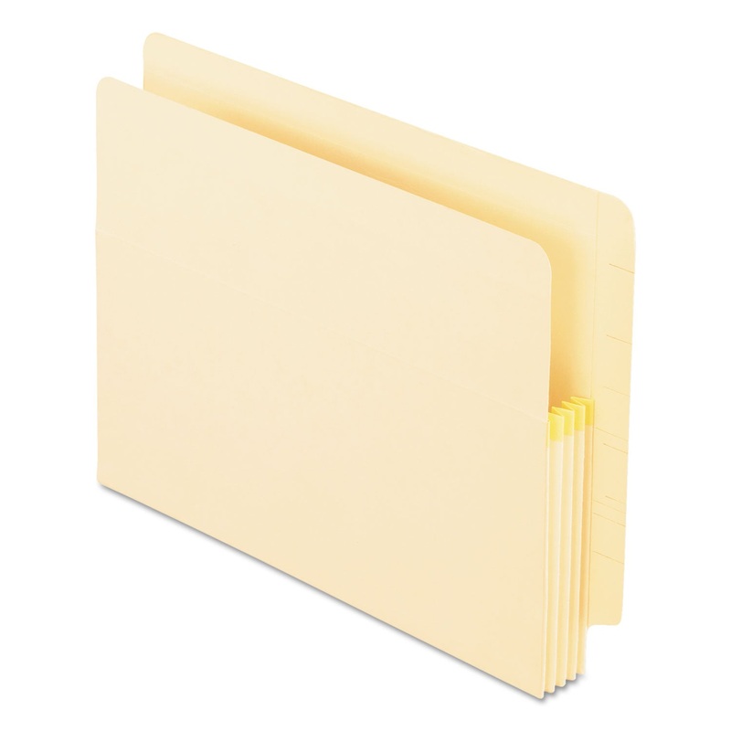 MANILA DROP FRONT SHELF FILE POCKETS, 3.5" EXPANSION, LETTER SIZE, MANILA, 25/BOX