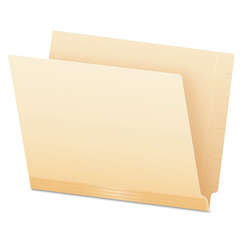 MANILA LAMINATED SPINE SHELF FILE FOLDERS, STRAIGHT TAB, LETTER SIZE, 50/BOX