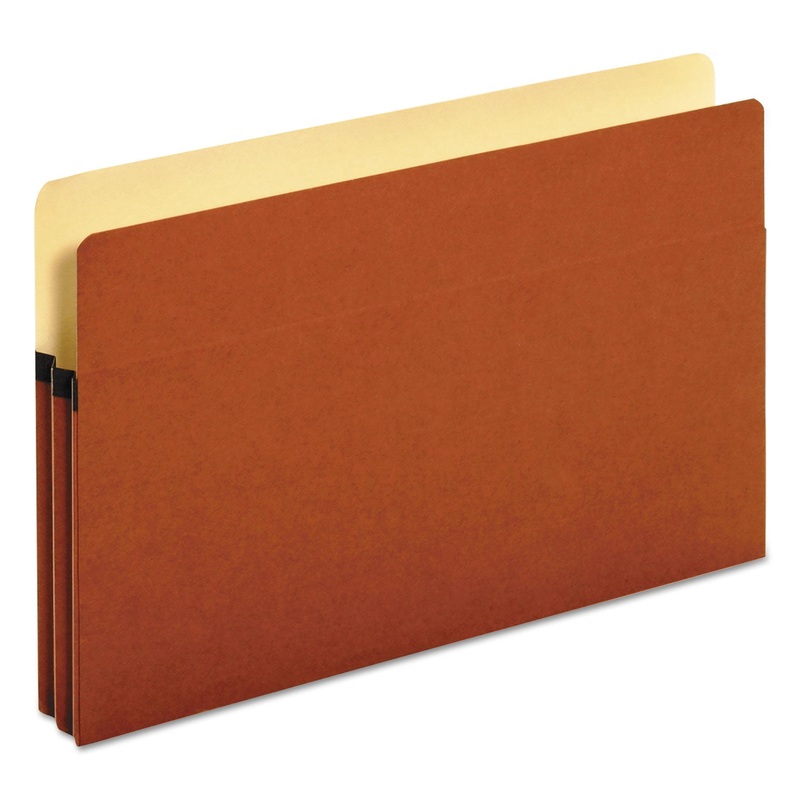 STANDARD EXPANDING FILE POCKETS, 1.75" EXPANSION, LEGAL SIZE, RED FIBER, 25/BOX