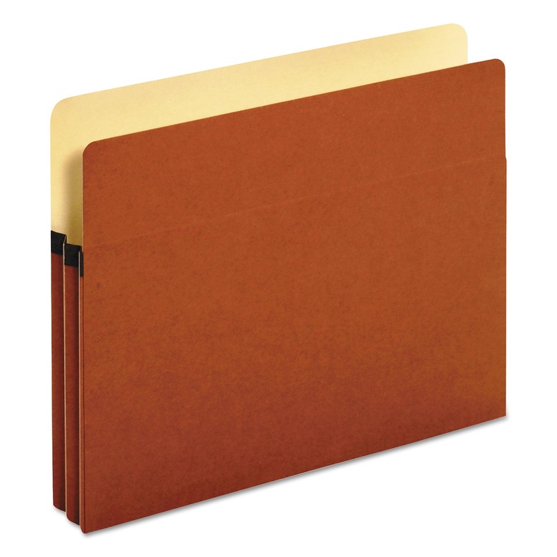 STANDARD EXPANDING FILE POCKETS, 1.75" EXPANSION, LETTER SIZE, RED FIBER, 25/BOX