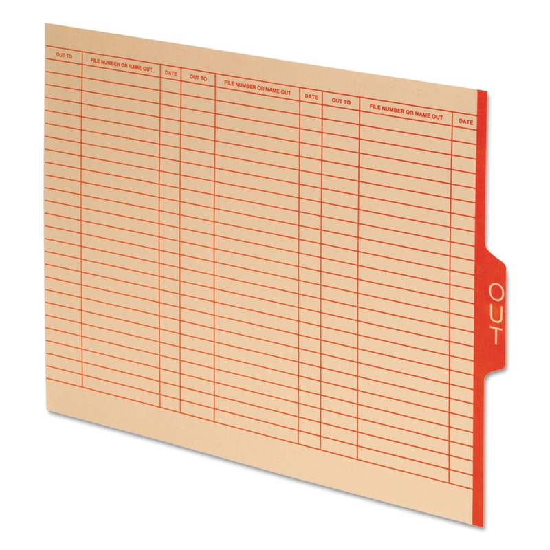 OUT GUIDES WITH CENTER TAB, 1/3-CUT END TAB, OUT, 8.5 X 11, MANILA, 100/BOX