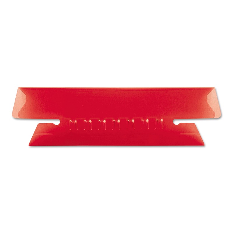 TRANSPARENT COLORED TABS FOR HANGING FILE FOLDERS, 1/3-CUT TABS, RED, 3.5" WIDE, 25/PACK