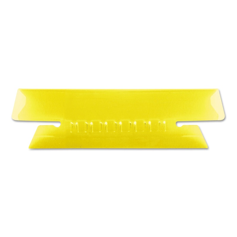 TRANSPARENT COLORED TABS FOR HANGING FILE FOLDERS, 1/3-CUT TABS, YELLOW, 3.5" WIDE, 25/PACK