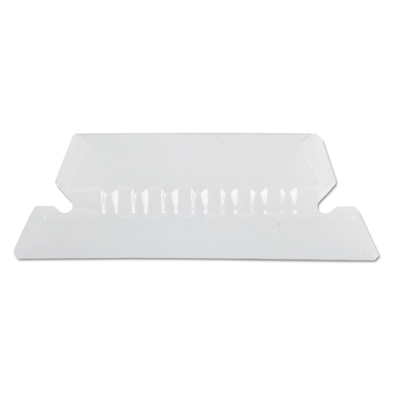 TRANSPARENT COLORED TABS FOR HANGING FILE FOLDERS, 1/5-CUT TABS, CLEAR, 2" WIDE, 25/PACK