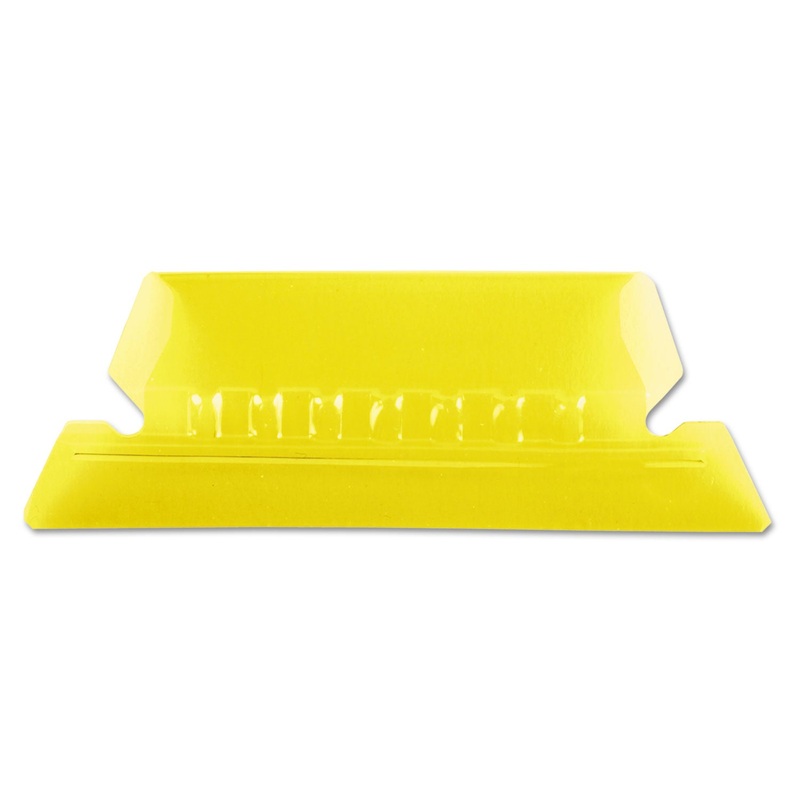 TRANSPARENT COLORED TABS FOR HANGING FILE FOLDERS, 1/5-CUT TABS, YELLOW, 2" WIDE, 25/PACK