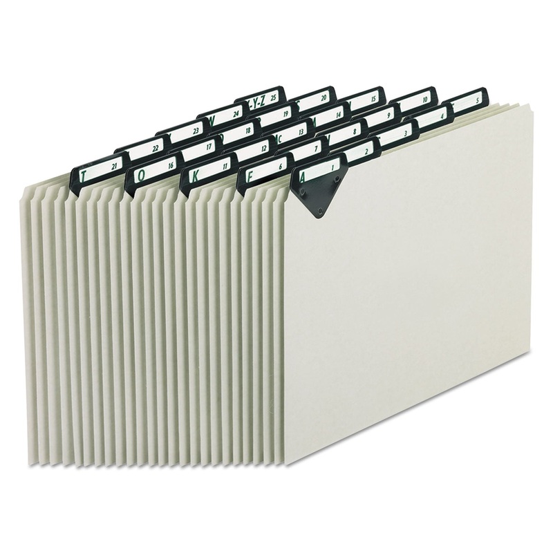 STEEL TOP TAB A-Z FILE GUIDES, 1/5-CUT TOP TAB, A TO Z, 8.5 X 11, GRAY, 25/SET
