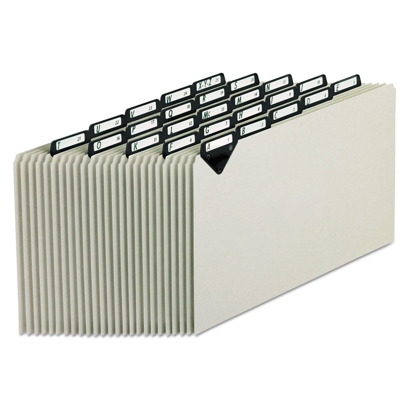 STEEL TOP TAB A-Z FILE GUIDES, 1/5-CUT TOP TAB, A TO Z, 8.5 X 14, GRAY, 25/SET