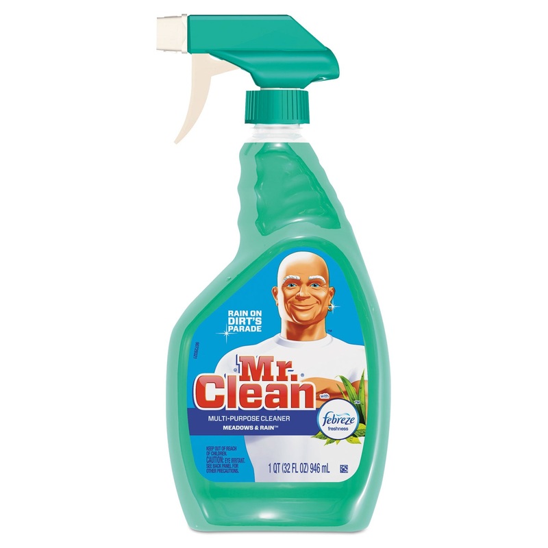 Multipurpose Cleaning Solution With Febreze, 32oz Bottle, Meadows & Rain, 6/ctn