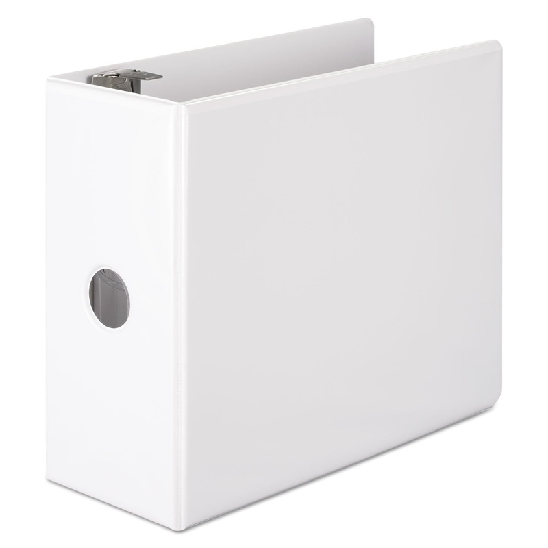 BASIC D-RING VIEW BINDER, 3 RINGS, 5" CAPACITY, 11 X 8.5, WHITE