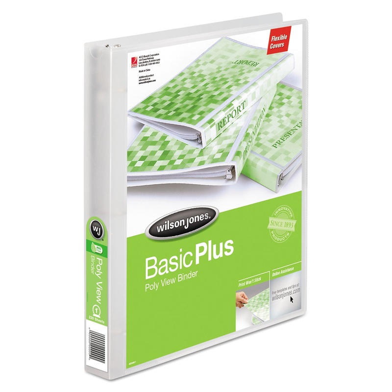 FLEXIBLE POLY ROUND RING VIEW BINDER, 3 RINGS, 1" CAPACITY, 11 X 8.5, CLEAR