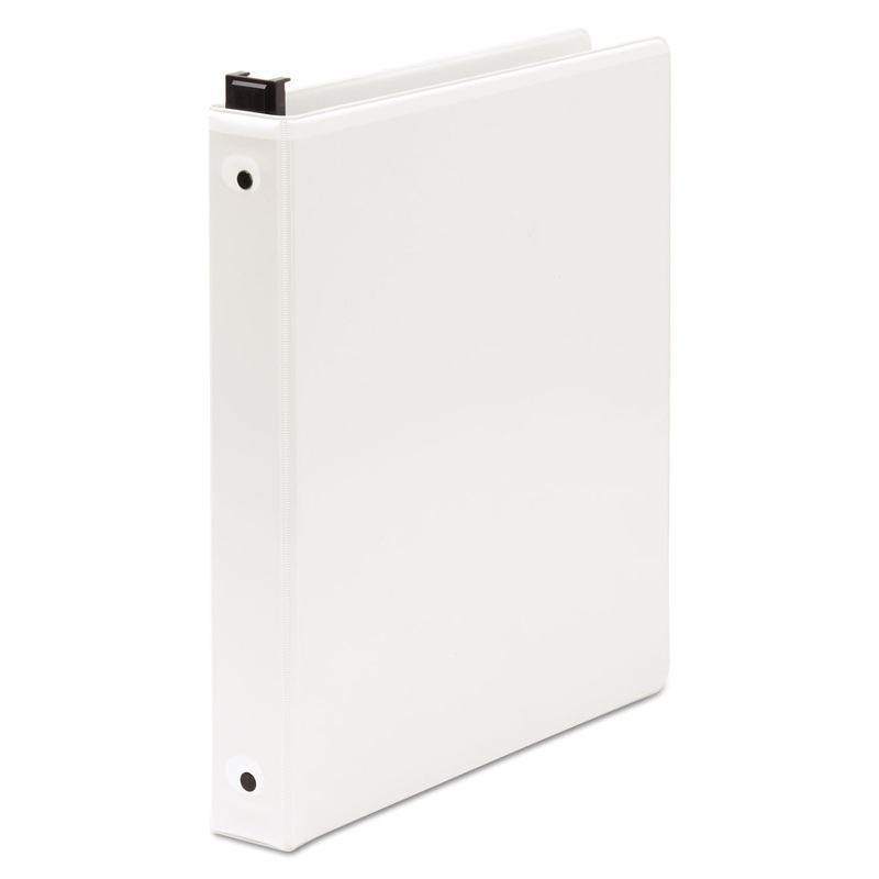 HANGING DUBLLOCK ROUND RING BINDER, 3 RINGS, 1" CAPACITY, 11 X 8.5, WHITE