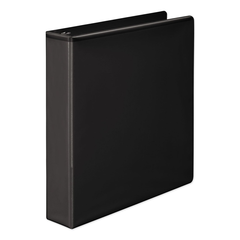 HEAVY-DUTY D-RING VIEW BINDER WITH EXTRA-DURABLE HINGE, 3 RINGS, 1.5" CAPACITY, 11 X 8.5, BLACK