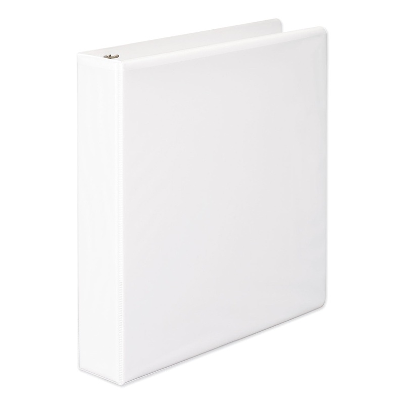 HEAVY-DUTY D-RING VIEW BINDER WITH EXTRA-DURABLE HINGE, 3 RINGS, 1.5" CAPACITY, 11 X 8.5, WHITE