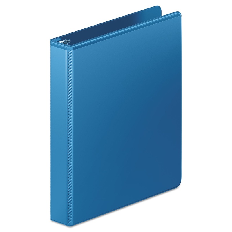 HEAVY-DUTY D-RING VIEW BINDER WITH EXTRA-DURABLE HINGE, 3 RINGS, 1" CAPACITY, 11 X 8.5, PC BLUE
