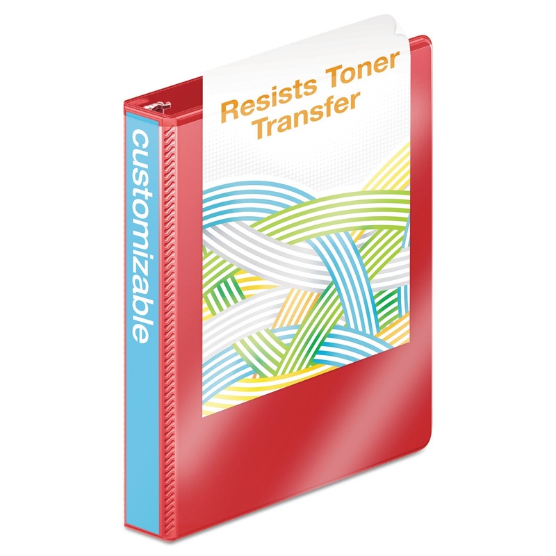HEAVY-DUTY D-RING VIEW BINDER WITH EXTRA-DURABLE HINGE, 3 RINGS, 1" CAPACITY, 11 X 8.5, RED