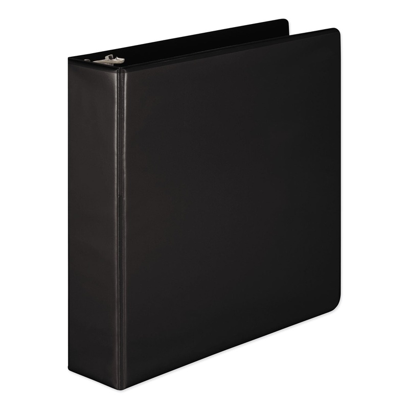 HEAVY-DUTY D-RING VIEW BINDER WITH EXTRA-DURABLE HINGE, 3 RINGS, 2" CAPACITY, 11 X 8.5, BLACK