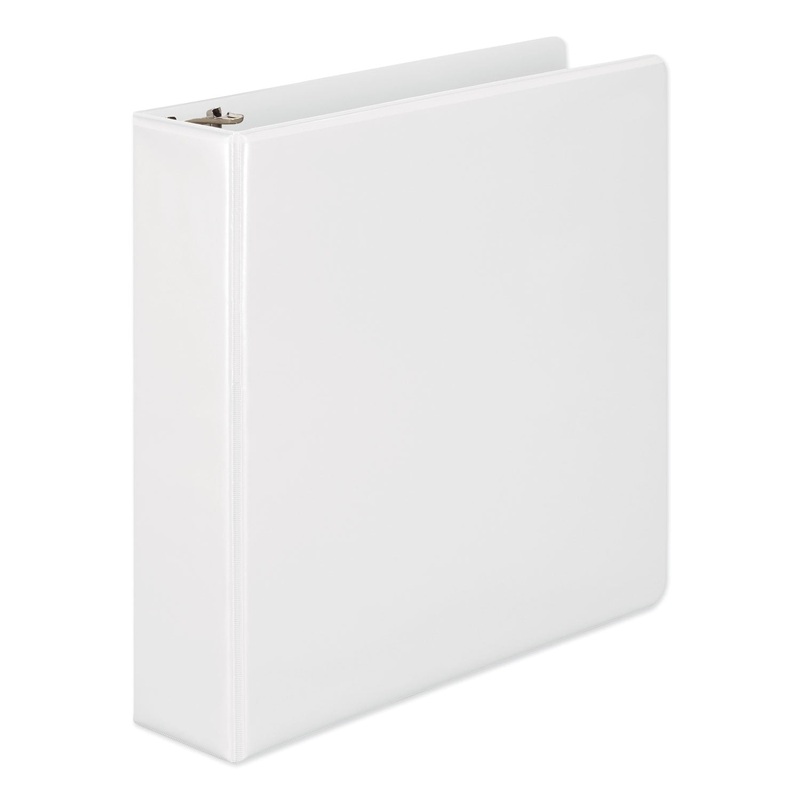 HEAVY-DUTY D-RING VIEW BINDER WITH EXTRA-DURABLE HINGE, 3 RINGS, 2" CAPACITY, 11 X 8.5, WHITE