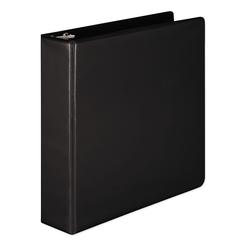 HEAVY-DUTY ROUND RING VIEW BINDER WITH EXTRA-DURABLE HINGE, 3 RINGS, 2" CAPACITY, 11 X 8.5, BLACK