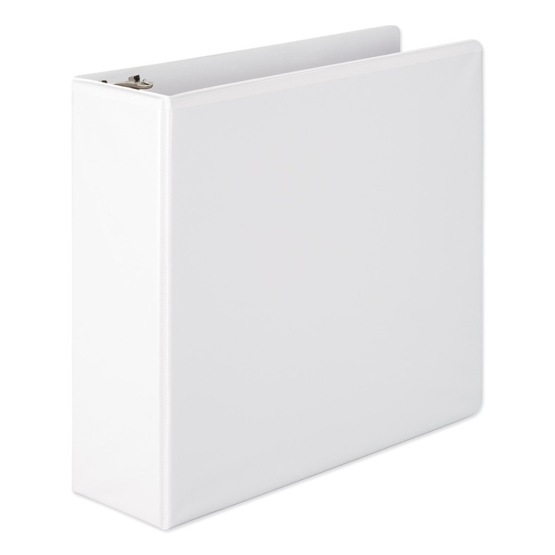 HEAVY-DUTY ROUND RING VIEW BINDER WITH EXTRA-DURABLE HINGE, 3 RINGS, 3" CAPACITY, 11 X 8.5, WHITE