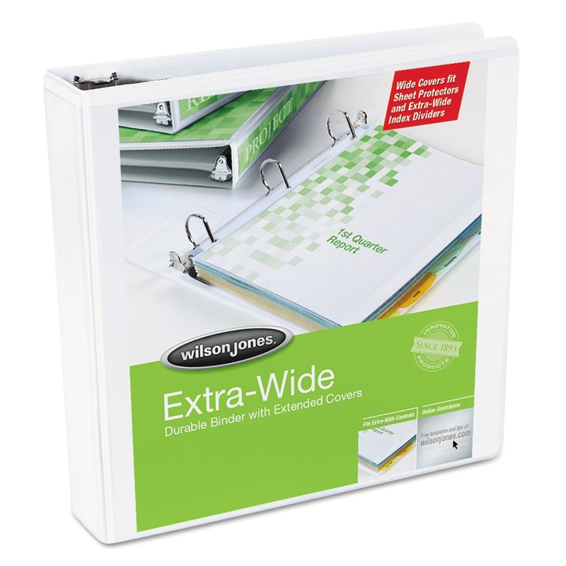 OVERSIZED D-RING VIEW BINDER, 3 RINGS, 2" CAPACITY, 11 X 8.5, WHITE