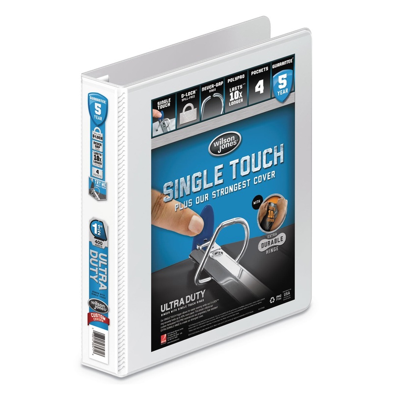ULTRA DUTY D-RING VIEW BINDER WITH EXTRA-DURABLE HINGE, 3 RINGS, 1.5" CAPACITY, 11 X 8.5, WHITE