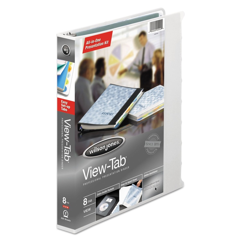 VIEW-TAB PRESENTATION ROUND RING VIEW BINDER WITH TABS, 3 RINGS, 1" CAPACITY, 11 X 8.5, WHITE