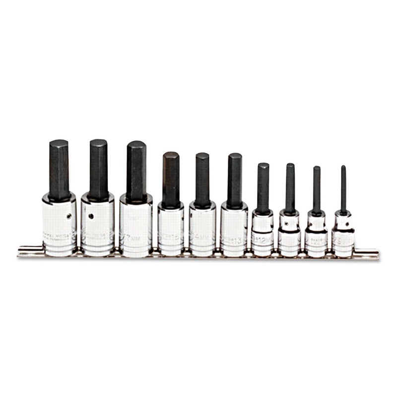 10-Piece Hex-Bit Socket Set, Metric, 1/2" Drive, 6mm To 19mm