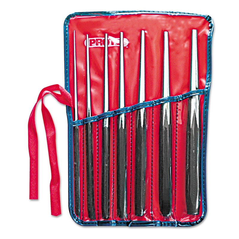 7-Piece Drift Punch Set, 3/32 "to 3/8", Alloy Steel