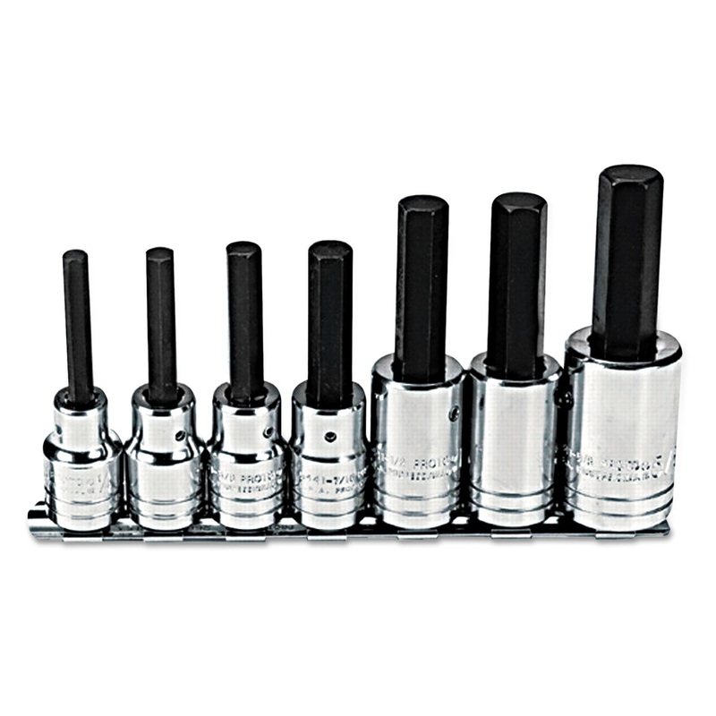 7-Piece Hex-Bit Socket Set, Sae, 1/2"-Drive, 1/4" To 5/8"