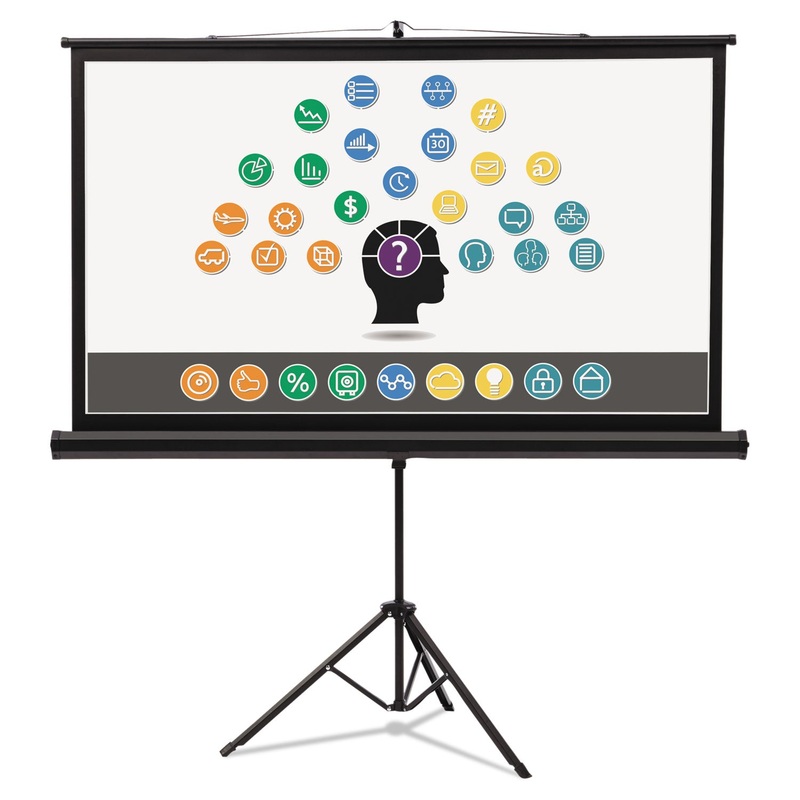 Wide Format Tripod Base Projection Screen, 45 X 80, White