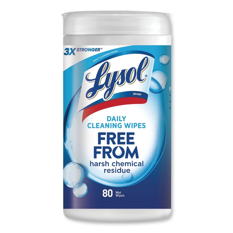 DAILY CLEANSING WIPES, 8" X 7", WHITE, 80 WIPES/CANISTER