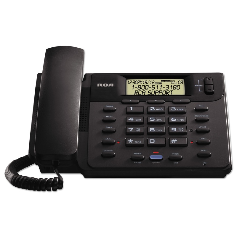 VISYS CORDED 2-LINE SPEAKERPHONE WITH CALLER ID, BLACK