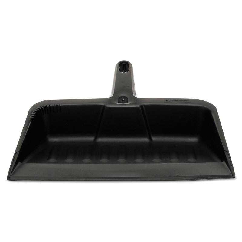Heavy-Duty Dustpan, 8 1/4" W, Polypropylene, Charcoal