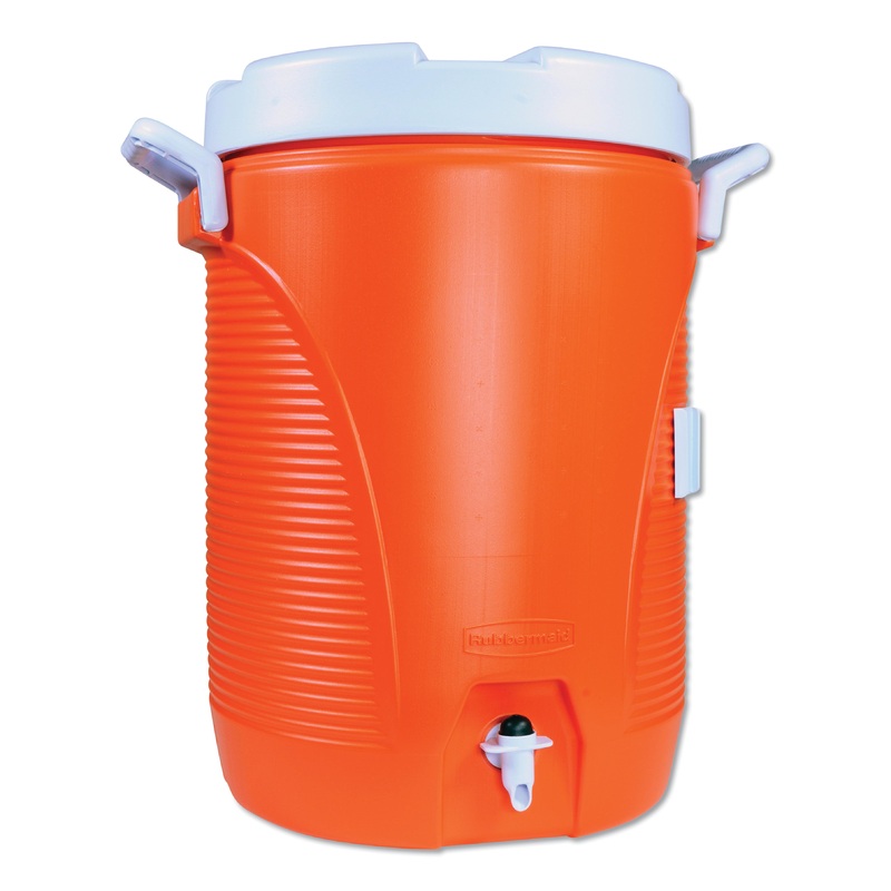 INSULATED WATER COOLER, 5 GAL, ORANGE/WHITE