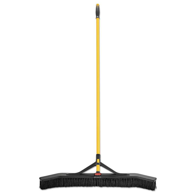 MAXIMIZER PUSH-TO-CENTER BROOM, 36", PVC BRISTLES, YELLOW/BLACK