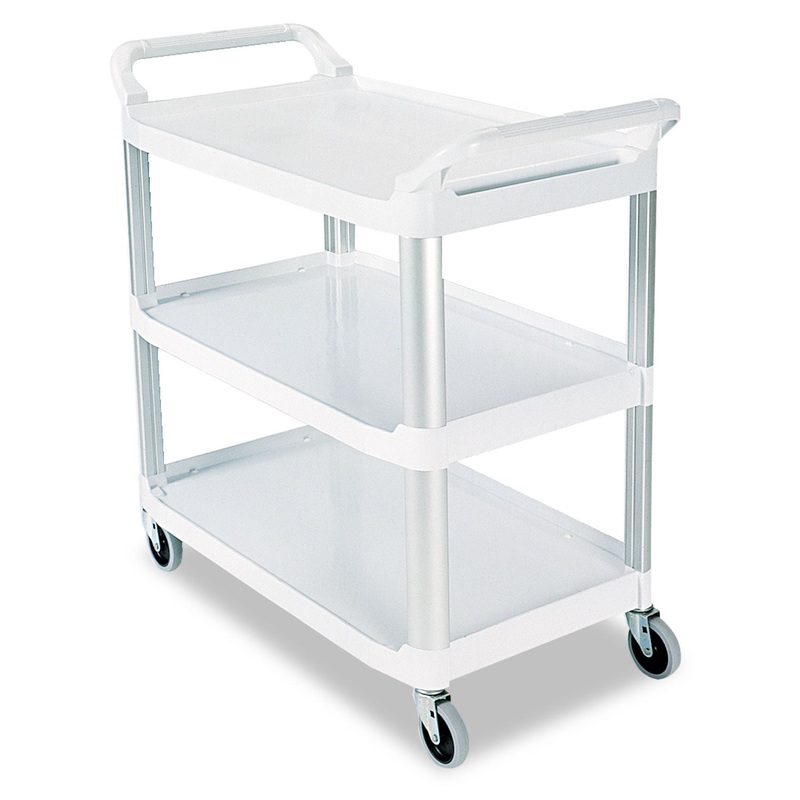 OPEN SIDED UTILITY CART, THREE-SHELF, 40.63W X 20D X 37.81H, OFF-WHITE