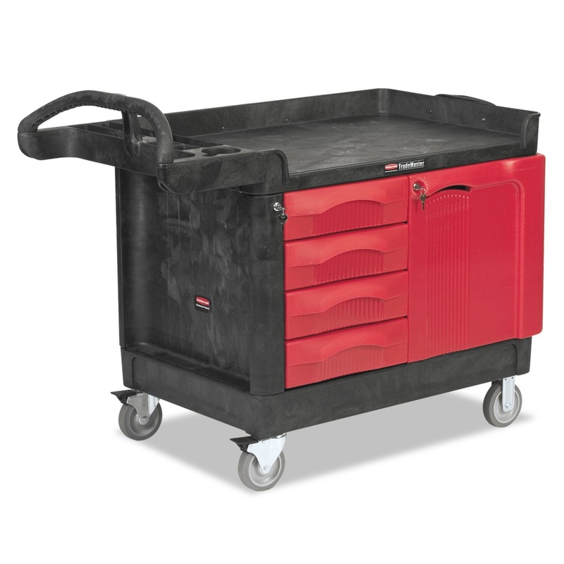 TRADEMASTER CART, 750-LB CAPACITY, ONE-SHELF, 26.25W X 49D X 38H, BLACK