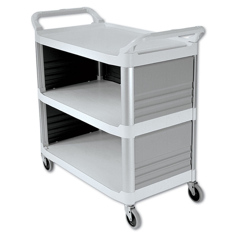 XTRA UTILITY CART, 300-LB CAPACITY, THREE-SHELF, 20W X 40.63D X 37.8H, OFF-WHITE